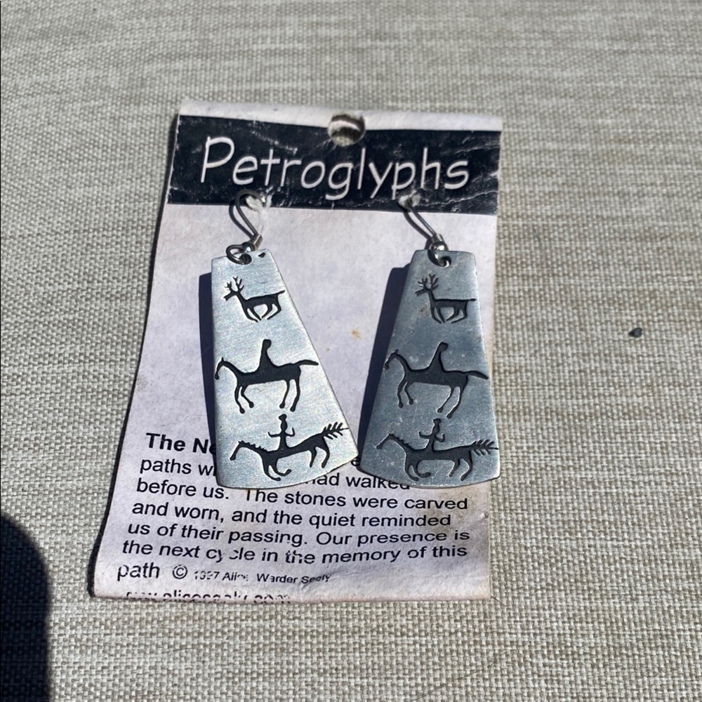 Pewter Petroglyph Earrings by Alice Warder Seely